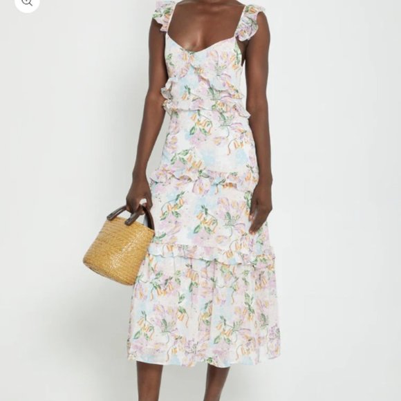 O.P.T One Pretty Time Ruffled Ingrid Dress  Floral ( M ) - Picture 1 of 3